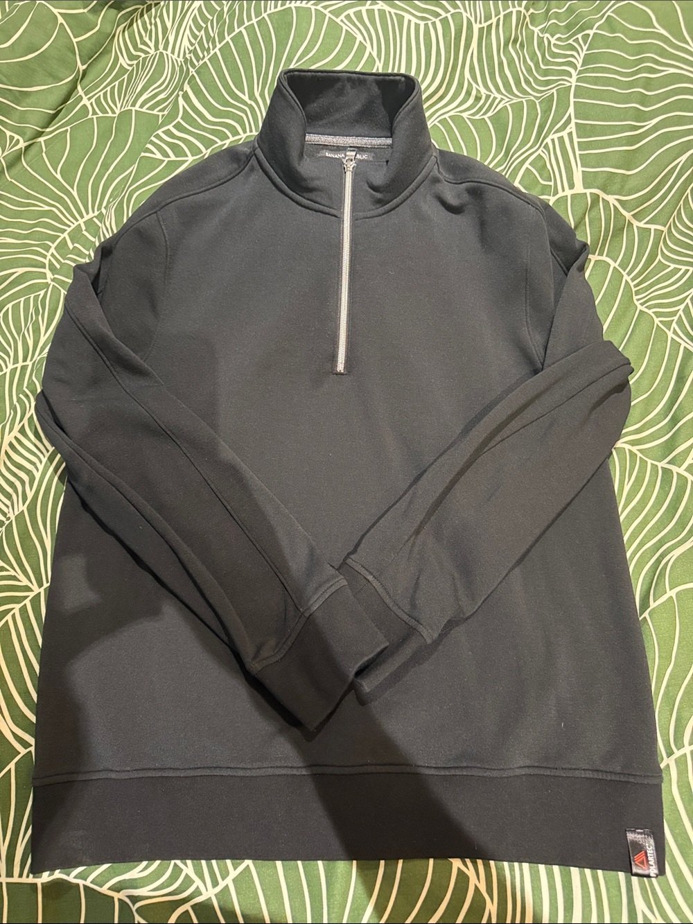 Banana Republic Black Half-Zip Pullover Sweater